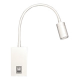 Arandela De Cabeceira Flexível Branca Led 3w 2700k Bivolt Cor Branco 110v/220v