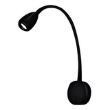 Arandela Flexível Led 3w Preta Cabeceira Cama Para Leitura Cor Preto 110v/220v