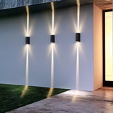Arandela Luminária Led Externa E Interna P/ Parede 2 Fachos Cor Preto 110v/220v