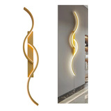 Arandela Luminária Parede Minimalista Ondas Luxo Grande Led Cor Dourado 110v/220v