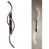 Arandela Luminária Parede Minimalista Ondas Luxo Grande Led Cor Preto 110v/220v