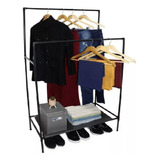 Arara Cabideiro Dupla Com Prateleira Sapateira Roupas Closet