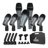 Arcano Kit De Microfones Para Bateria Am-silver7 Com Maleta 
