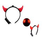 Arco Tiara De Diabinha Led Fantasia De Halloween Carnaval