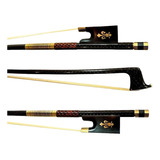 Arco Violino 4/4 Fibra De Carbono Talão Gold Esculpido Top