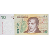 Argentina 10 Pesos De 2.002 -