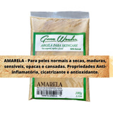 Argila Mascara Facial 100g,cor Verde, Branca, Preta, Amarela