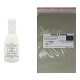 Argila Verde 500g E Leite Limpeza Colágeno Elastina Antiage