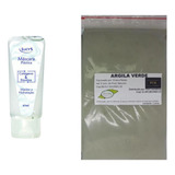 Argila Verde 500g E Máscara Plástica Colágeno Elastina