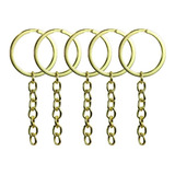 Argola Batida Dourada Com Corrente 100 Un. Galvanizadas