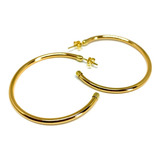 Argola Grande Grossa Folheado A Ouro 18k