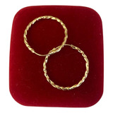 Argola Redonda Fio Torcido Ouro 18k-750 - 2,2cm / 2mm