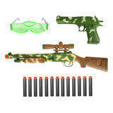 Arma Brinquedo Espingarda + Pistola Lança
