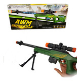 Arma De Brinquedo Metralhadora Awm Sniper Fire C/ Som E Lu