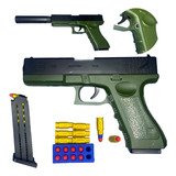 Arma De Brinquedo Pistola Com Dardos E Capsulas Arminha