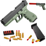Arma De Brinquedo Pistola Glock Com Dardos Capsulas Realista