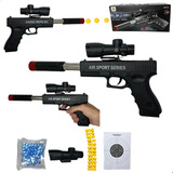Arma Glock Pistola Longo Alcance Brinquedo Criança Infantil