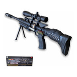 Arma Metralhadora Sniper De Brinquedo 68 Cm Com Som E Luz 