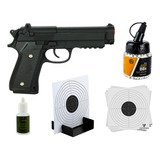 Arma Pt92 Taurus Realista Airsoft V22 Mola + Kit Disparos