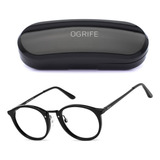 Armação Oculos Grau Redondo Og-514 Acetato Metal Flexível