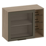 Armario Aereo Porta De Vidro E Adega 80cm 12540 Oak Pln