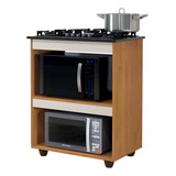 Armário Balcão De Cozinha Para Cooktop 4 Bocas Turim Kaiki Cor Natura/off White