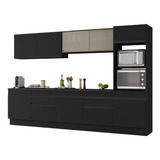 Armário Cozinha Completa Rodapé 5 Pç Mp2175 Made Multimóveis Cor Preto