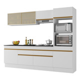 Armário Cozinha Completa Rodapé 5 Pç Mp2181 Made Multimóveis Cor Branco/dourado