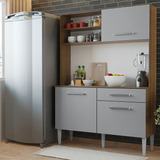 Armário De Cozinha Compacta 120cm Life Madesa Rustic/cinza G20027f9