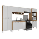 Armário De Cozinha Modulada 5 Pçs Paris Multimóveis Mp2222 Cor Rustic/branco