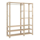 Armario Duplo Madeira Nicho Organizador P/ Quarto E Closet