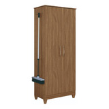 Armário Multiuso 2 Portas 4 Prateleiras Jade Moval Naturale Cor Castanho
