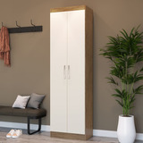 Armário Multiuso Ibiza 2 Portas 4 Prateleiras 4099 Off White Cor Branco