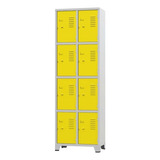 Armário Roupeiro Em Aço 8 Portas Pequenas P/ Vestiário Color