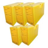 Arquivo Morto Plástico 36x13x25cm Kit C/5 Color Dello Cor Amarelo