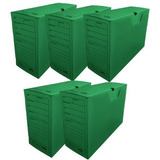 Arquivo Morto Plástico 36x13x25cm Kit C/5 Color Dello Cor Verde
