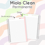 Arquivos Miolo Clean Permanente Planner Editável Pdf + Png