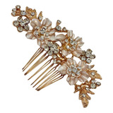 Arranjo Enfeite Dourado Strass Cabelo Noiva Dama Debutante