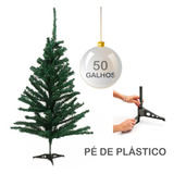 Arvore Pinheiro Natal Media Cheia 60cm 50 Galhos Decoração Cor Verde