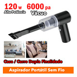 Aspirador Portátil Automotivo Potente Recarregável Premium Cor Preto 120v