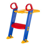 Assento Redutor Infantil Com Escada Importway Cor Azul, Amarelo E Vermelho Liso