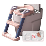 Assento Vaso Sanitário Infantil Gimboo! Troninho Redutor Com Escada Cor Rosa E Roxo