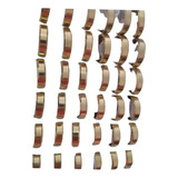 Atacado 36 Alianças Chanfradas 6mm Banhada Ouro 18k Lisa