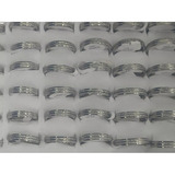 Atacado Caixa De Aliança Trabalhada Prata 4mm 36 Unidades