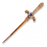 Athame Em Metal Cobre Brilhante 15 Cm Pedra Azul