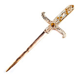 Athame Em Metal Cobre Brilhante 19 Cm Pedras Amarelas