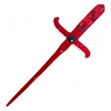 Athame Em Metal Vermelho 19 Cm Pedras Negras E Strass