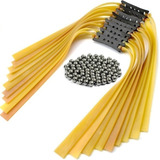 Atiradeira Estilingue Kit 2 Elásticos 1,5mm + 500esferas Aço