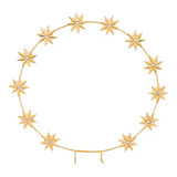 Auréola Folheada Estrelas Dourada 130mm Nossa