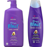 Aussie Mega Moist Shampoo 865ml + Condicionador 400ml